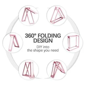 Foldable LED Desk Lamp - USB & Eye-Caring Design in Rose Gold