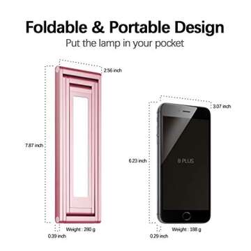 Foldable LED Desk Lamp - USB & Eye-Caring Design in Rose Gold