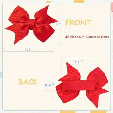 Hair Bows for Girls, 60PCS 2" Fully Lined Alligator Hair Clips, Toddler Hair Accessories (30 Colors ...