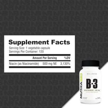 NutraBio Niacinamide Supplement - Energy & Lipid Balance