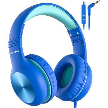 Kids Over-Ear Headphones with Mic, Volume Limit & Shareport