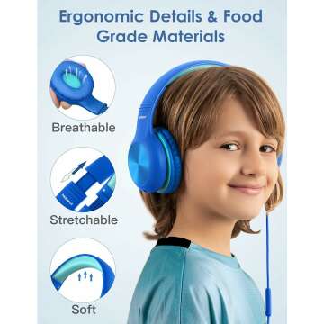 Kids Headphones with Volume Limit & Microphone