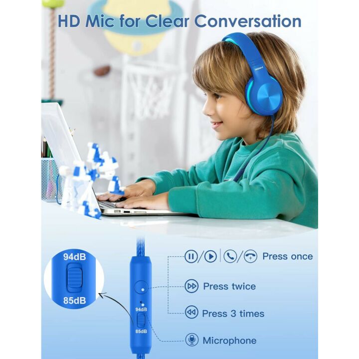 Kids Headphones with Volume Limit & Microphone
