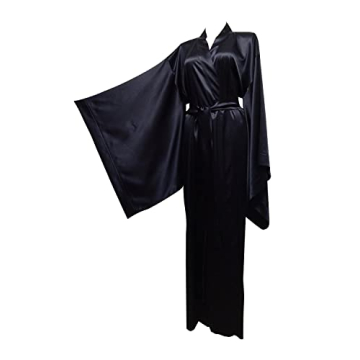 BATHGOWN Women's Summer Silk Kimono Robes Lightweight Long Satin Bath Robe Floor Length Sleepwear Dr...