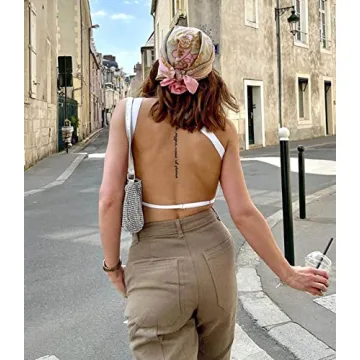 One Shoulder Backless Knitted Crop Top for Women