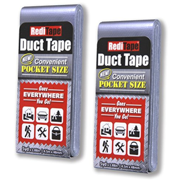 RediTape Travel Size Silver Duct Tape 2-Pack - Pocket Size Flat Thin Mini Roll - for Repairs Outdoor...
