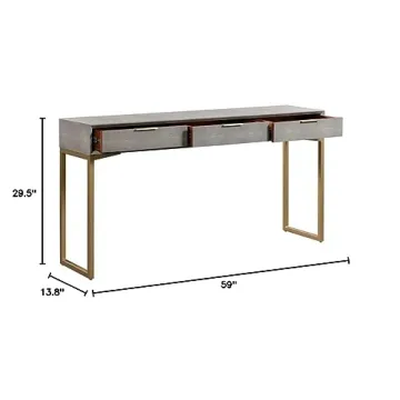 Modern Pesce Shagreen Console Table - 59" Stylish Design