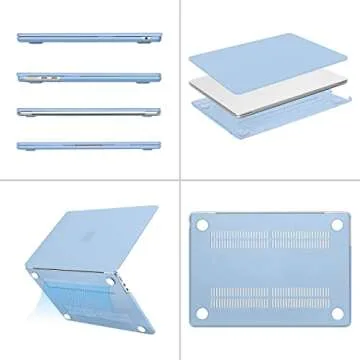 MOSISO Compatible with MacBook Air 13 inch Case 2025 2024 2023 2022 Release M3 A3113 M2 A2681 Touch ID, Protective Plastic Hard Shell Cover Compatible with MacBook Air 13.6 inch Case, Air Blue