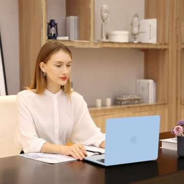 MOSISO Compatible with MacBook Air 13 inch Case 2025 2024 2023 2022 Release M3 A3113 M2 A2681 Touch ID, Protective Plastic Hard Shell Cover Compatible with MacBook Air 13.6 inch Case, Air Blue