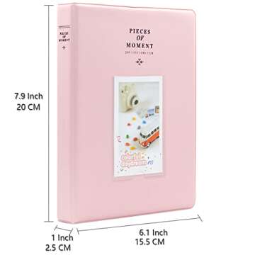Ablus 128 Pockets Mini Photo Album - Fits for Fujifilm Instax Mini 11 Mini 9 Mini 8 Mini 90 Mini 25, Polaroid Snap PIC-300, Kodak Mini 3-Inch Film(Pink)