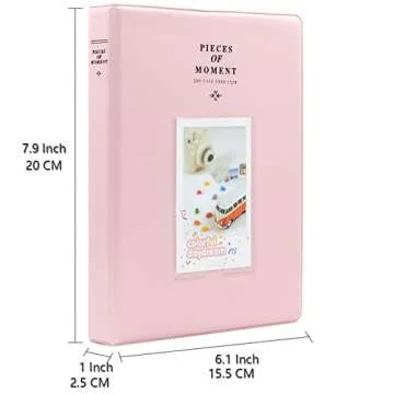 Ablus 128 Pockets Mini Photo Album - Fits for Fujifilm Instax Mini 11 Mini 9 Mini 8 Mini 90 Mini 25, Polaroid Snap PIC-300, Kodak Mini 3-Inch Film(Pink)
