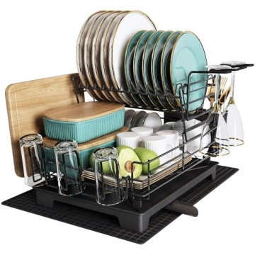 MAJALiS Dish Drying Rack: Stainless Steel Large Dish Strainer with Accessories