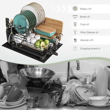 MAJALiS Large Dish Drying Rack - Stylish & Functional