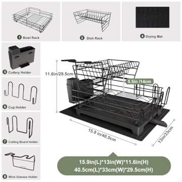 MAJALiS Large Dish Drying Rack - Stylish & Functional