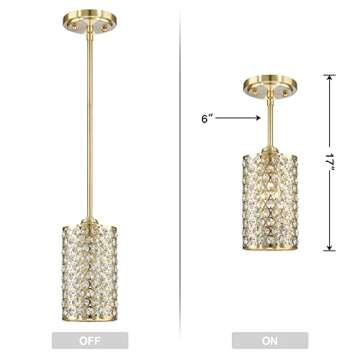 3 Pack 1 Light Hanging Kitchen Island Crystal Pendant Lighting Modern Concise Pendant Light Fixture ...