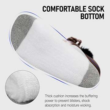 CLOSEMATE Mens Crew Socks Cotton Cushioned Moisture Wicking Sport Socks Breathable Training Athletic Socks 6 Pairs