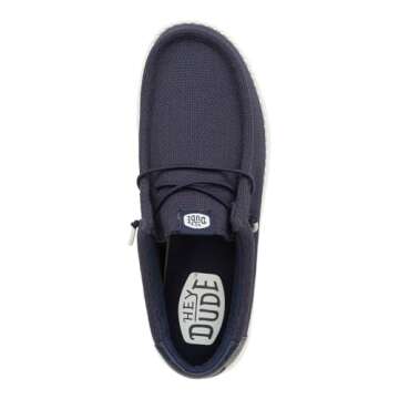 Hey Dude Wally Hex Navy Size 9: Men's Comfortable Lightweight Slip-on Loafers