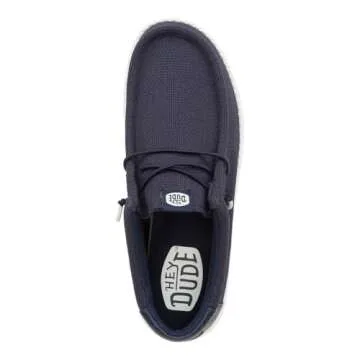 Hey Dude Wally Hex Navy Size 9: Men's Comfortable Lightweight Slip-on Loafers