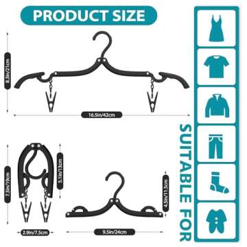 30 Pcs Travel Hangers with Clips Portable Foldable Travel Hanger Organizer, Travel Accessories Essen...
