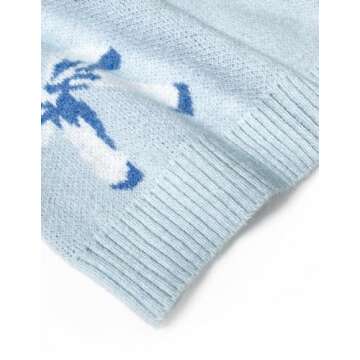 Libsorge Womens Oversized Cute Bow Tie Sweater Fall Winter 2024 Spring 2025 Valentine Day Ladies Dressy Casual Cozy Chunky Ribbed Knit Crewneck Long Sleeve Pullover Tops Blue