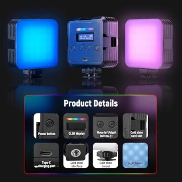 NEEWER RGB Video Light, Portable 61 LED Camera Light