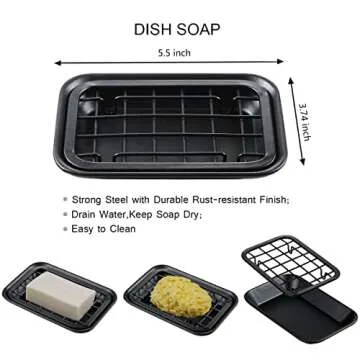 SheeChung 6Pcs Mason Jars Bathroom Accessories Set Complete - Toothbrush Holder, Lotion Soap Dispenser, 2 Mason Jars, Soap Dish, Toilet Paper Basket, Rustic Farmhouse Decor (Black, 6Pcs Bathroom Set)