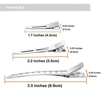 WILNAKWEL 40 Pcs Metal Duck Billed Hair Clips for Styling Sectioning,Silver for Women Long Hair, All...