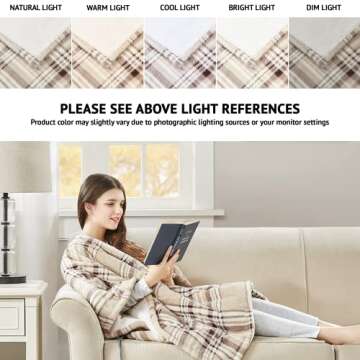 Beautyrest Reversible Sherpa to Fleece Electric Wrap Poncho Blanket Shawl Wearable, Auto Shut Off, V...