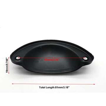 Rannb Cup Pulls Black Cabinet Handle Decorative Pulls Furniture Handle Hardware Drawer Handle Pulls-...