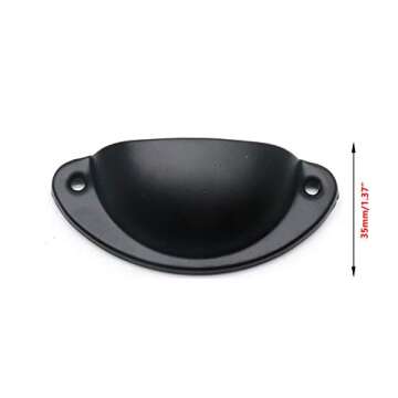 Rannb Cup Pulls Black Cabinet Handle Decorative Pulls Furniture Handle Hardware Drawer Handle Pulls-Pack of 20