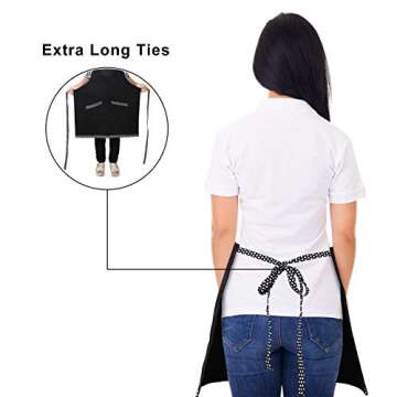 HXOR Adjustable Cotton Aprons with Long Ties and Pockets