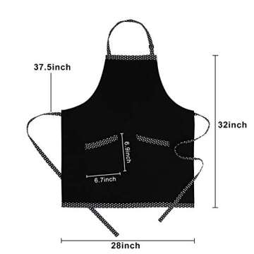 HXOR Adjustable Cotton Aprons with Long Ties and Pockets