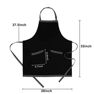 HXOR Adjustable Cotton Aprons with Long Ties and Pockets