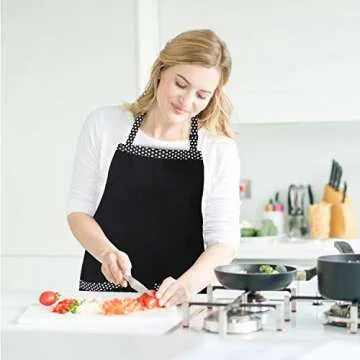 HXOR Adjustable Cotton Aprons with Long Ties and Pockets