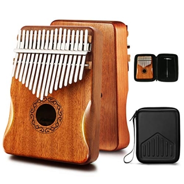 MIFOGE Kalimba Thumb Piano 17 Keys with Mahogany Wood and Protective Box