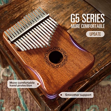 MIFOGE Kalimba 17 Keys Mahogany Thumb Piano for All Ages