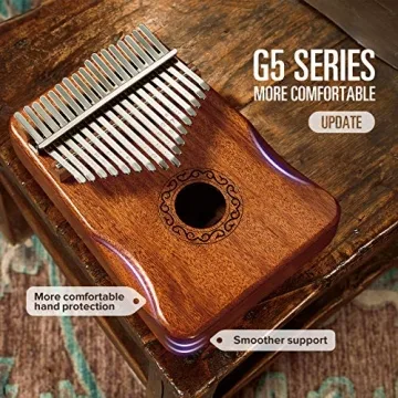 MIFOGE Kalimba 17 Keys Mahogany Thumb Piano for All Ages