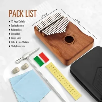MIFOGE Kalimba 17 Keys Mahogany Thumb Piano for All Ages