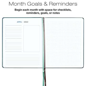 Global Printed Products 2022 Planner: Extra Thick Paper 8"x10" Resolute Planner with, 14 Months (November 2021 Through December 2022) Weekly Calendar/Weekly Planner Organizer with 5"x8" Journal (Teal)