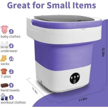 Portable Mini Washing Machine - 16L Upgraded with Spin Basket, 3 Cleaning Modes, Compact, Foldable f...
