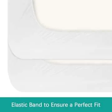 Crib Sheets Waterproof 2 Pack, Crib Mattress Protector, Toddler Fitted Crib Sheet Neutral, Ultra Soft & Breathable Toddler Bed Sheets for Boys and Girls, White