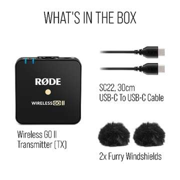 RØDE Wireless GO II TX Ultra-compact Wireless Transmitter with Built-in Microphone, On-board Recording and up to 200m Range for Filmmaking, Interviews and Content Creation (Transmitter Only)