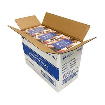 9000 Count | KingSeal Natural Birch Wood Sandwich Picks, Appetizer Picks, Waxing Sticks, 3.5 Inch Length, Plain, Eco-Friendly, Commercial Bulk Pack - 12 Boxes x 750