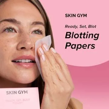 Skin Gym Blotting Papers, Oil Absorbing Facial Sheets, Makeup Friendly Paper Wipes For Oily Skin Shi...