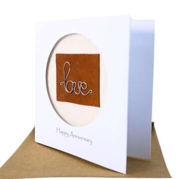 Camellia Bees Steel Iron Anniversary Card For Her Him, Handmade Steel Iron Wire Love Card for Couple...