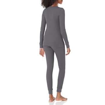 Amazon Essentials Women's Waffle Snug Fit Pajama Set, Charcoal, X-Large