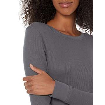 Amazon Essentials Women's Waffle Snug Fit Pajama Set, Charcoal, X-Large