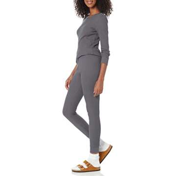Amazon Essentials Women's Waffle Snug Fit Pajama Set, Charcoal, X-Large