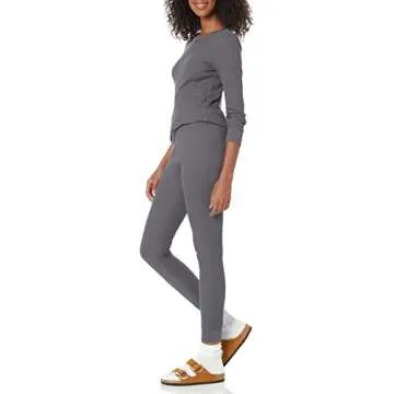 Amazon Essentials Women's Waffle Snug Fit Pajama Set, Charcoal, X-Large