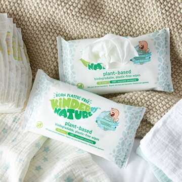 Kinder by Nature Baby Wipes - 100% Biodegradable & Plant Based